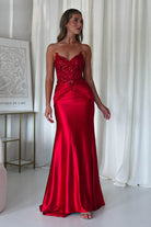 Raquel Bodycon Embellished Gown | Red - Oh Hello Clothing