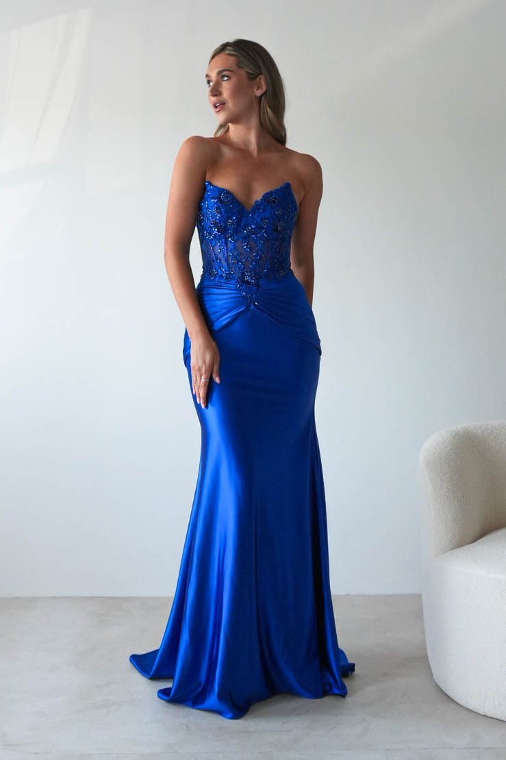 Raquel Bodycon Embellished Gown Royal Blue - Main Image
