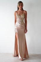 Cinderella Debs & Prom Dresses Regina Embellished Bodice Gown | Champagne/Gold