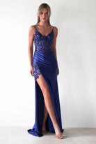 Regina Embellished Bodice Gown | Midnight Blue - Oh Hello Clothing