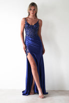 Regina Embellished Bodice Gown | Midnight Blue - Oh Hello Clothing
