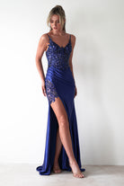Regina Embellished Bodice Gown | Midnight Blue - Oh Hello Clothing