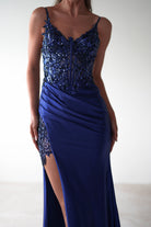 Regina Embellished Bodice Gown | Midnight Blue - Oh Hello Clothing