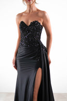 Saraya Bodycon Embellished Gown | Black - Oh Hello Clothing