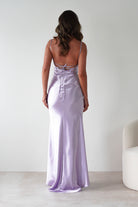 Celinee Satin Maxi Gown | Lilac - Oh Hello Clothing