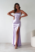 Celinee Satin Maxi Gown | Lilac - Oh Hello Clothing