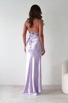 Celinee Satin Maxi Gown | Lilac - Oh Hello Clothing