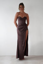 Cinderella Dresses 1*DONE -CINDERALLA-7483-BROWN STRAPLESS GOWN