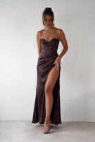 Cinderella Dresses 1*DONE -CINDERALLA-7483-BROWN STRAPLESS GOWN