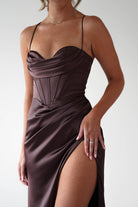 Cinderella Dresses 1*DONE -CINDERALLA-7483-BROWN STRAPLESS GOWN
