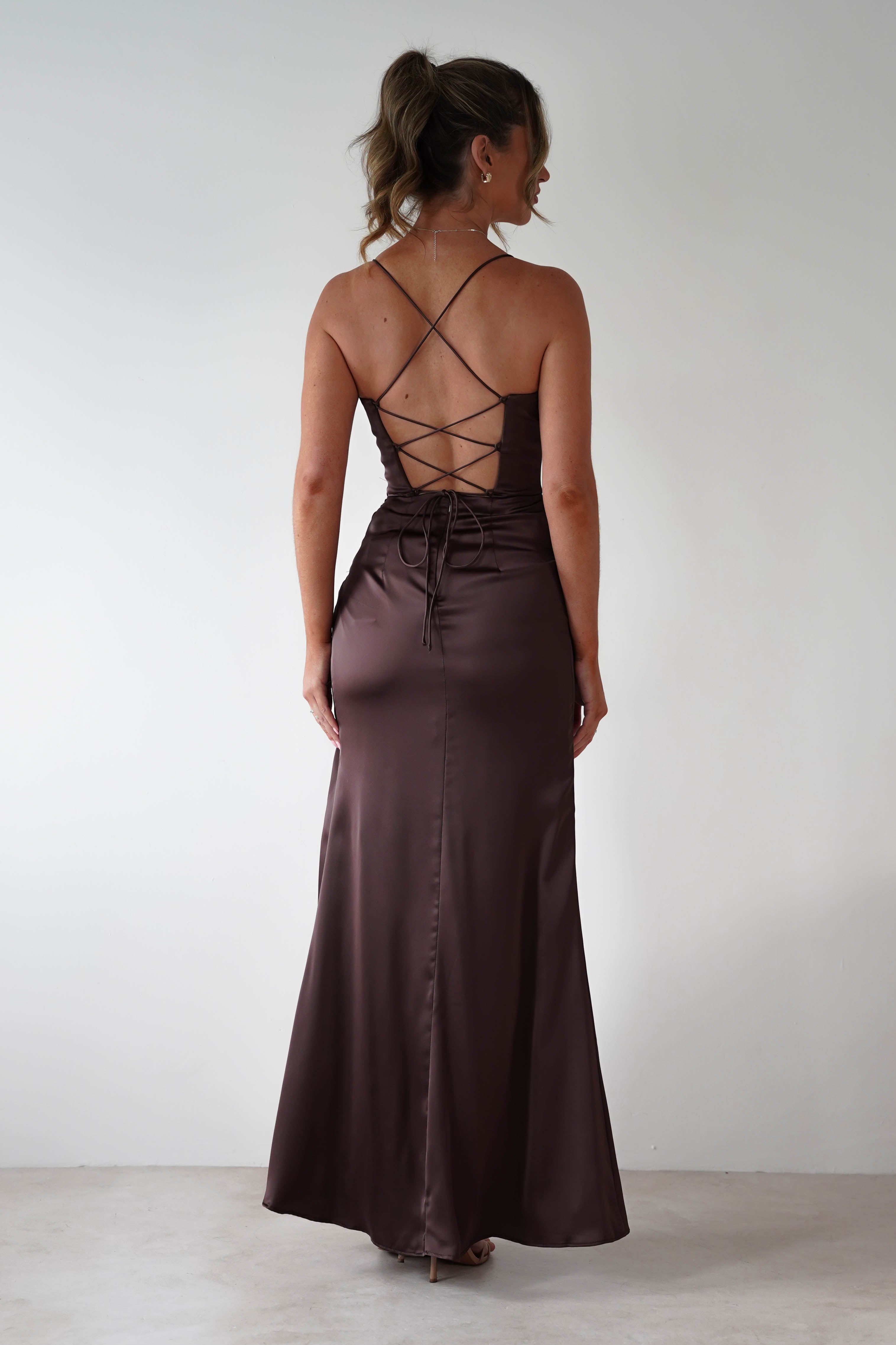 Cinderella Dresses 1*DONE -CINDERALLA-7483-BROWN STRAPLESS GOWN