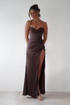 Cinderella Dresses 1*DONE -CINDERALLA-7483-BROWN STRAPLESS GOWN