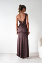Cinderella Dresses 1*DONE -CINDERALLA-7488-BROWN ONE SHOULDER GOWN