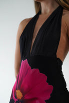 Elanor Floral Print Mesh Maxi  | Black - Oh Hello Clothing