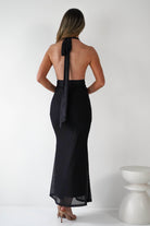 Elanor Floral Print Mesh Maxi  | Black - Oh Hello Clothing