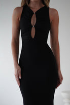 SASHA Dresses Hallie Mesh Bodycon Maxi Dress | Black
