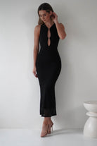 SASHA Dresses Hallie Mesh Bodycon Maxi Dress | Black