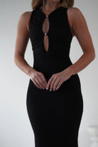 SASHA Dresses Hallie Mesh Bodycon Maxi Dress | Black