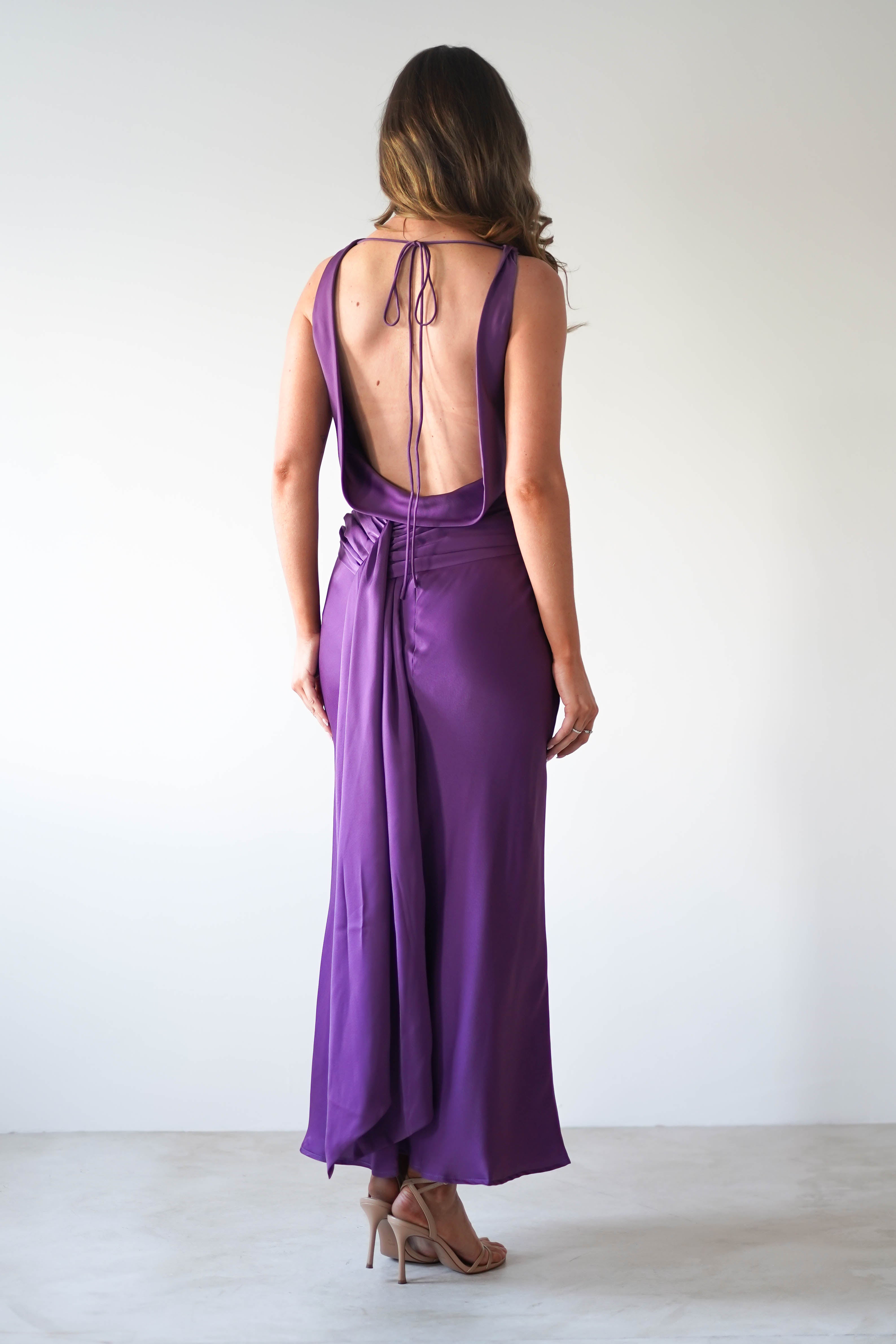 River Backless Maxi Dress | Deep Purple