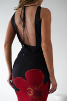 Meadow Mesh Maxi Dress | Black/Red | Oh Hello Clothing | XS (6)