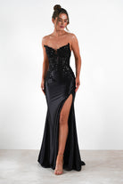 Dallas Luxe Embellished Gown | Black - Oh Hello Clothing