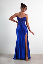 Dallas Luxe Embellished Gown | Royal Blue - Oh Hello Clothing