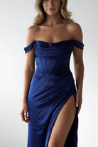 Dionne Soft Coset Maxi Gown | Navy - Oh Hello Clothing