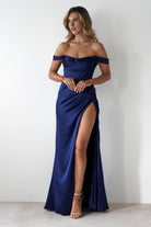 Dionne Soft Coset Maxi Gown | Navy - Oh Hello Clothing