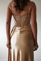 Diva Embellished Corset Gown | Gold - Oh Hello Clothing
