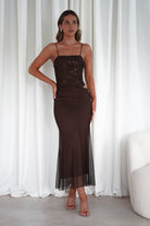 ERICKH Dresses 1*DONE -ERICKH- 138282-BROWN SEQUIN DRESS/LOOKS LIKE KASHIA