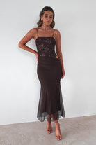 ERICKH Dresses 1*DONE -ERICKH- 138282-BROWN SEQUIN DRESS/LOOKS LIKE KASHIA