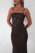 ERICKH Dresses 1*DONE -ERICKH- 138282-BROWN SEQUIN DRESS/LOOKS LIKE KASHIA