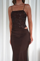 ERICKH Dresses 1*DONE -ERICKH- 138282-BROWN SEQUIN DRESS/LOOKS LIKE KASHIA