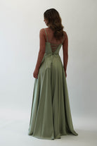 Georgia Soft Satin Maxi Gown | Sage - Oh Hello Clothing