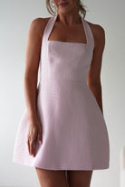 Spencer Halterneck Tweed Mini  | Pink - Oh Hello Clothing