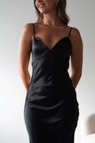 Hermie Silky Satin Maxi  | Black/White - Oh Hello Clothing