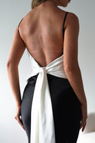 Hermie Silky Satin Maxi  | Black/White - Oh Hello Clothing