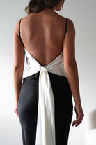 Hermie Silky Satin Maxi  | Black/White - Oh Hello Clothing