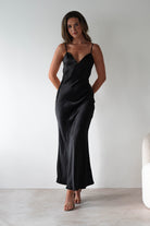 Hermie Silky Satin Maxi  | Black/White - Oh Hello Clothing