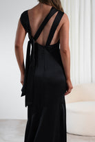 Avelina Soft Satin Maxi  | Black - Oh Hello Clothing