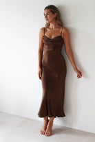 FACTORY Dresses 1*DONE -JY23261- BROWN SAMPLE  EVERLEIGH DRESS