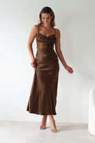 FACTORY Dresses 1*DONE -JY23261- BROWN SAMPLE  EVERLEIGH DRESS