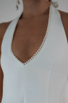 Peyton Pearl Detail Mini Dress | White - Oh Hello Clothing