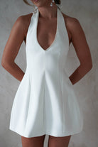 Peyton Pearl Detail Mini Dress | White - Oh Hello Clothing