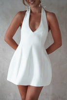 Peyton Pearl Detail Mini Dress | White - Oh Hello Clothing