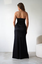 Alyce Soft Satin Strapless Gown | Black - Oh Hello Clothing
