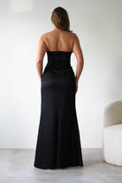 Alyce Soft Satin Strapless Gown | Black - Oh Hello Clothing