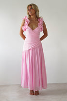 Lara Ruffle Detail Midaxi | Pink - Oh Hello Clothing
