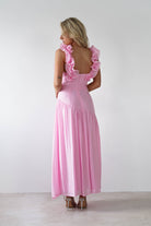 Lara Ruffle Detail Midaxi | Pink - Oh Hello Clothing