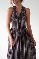 KAARLO Dresses 1*DONE - KAARLO - ST5286J08- BROWN POLKA DOT DRESS.